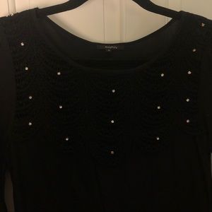 ROLYPOLY diamond encrusted black blouse